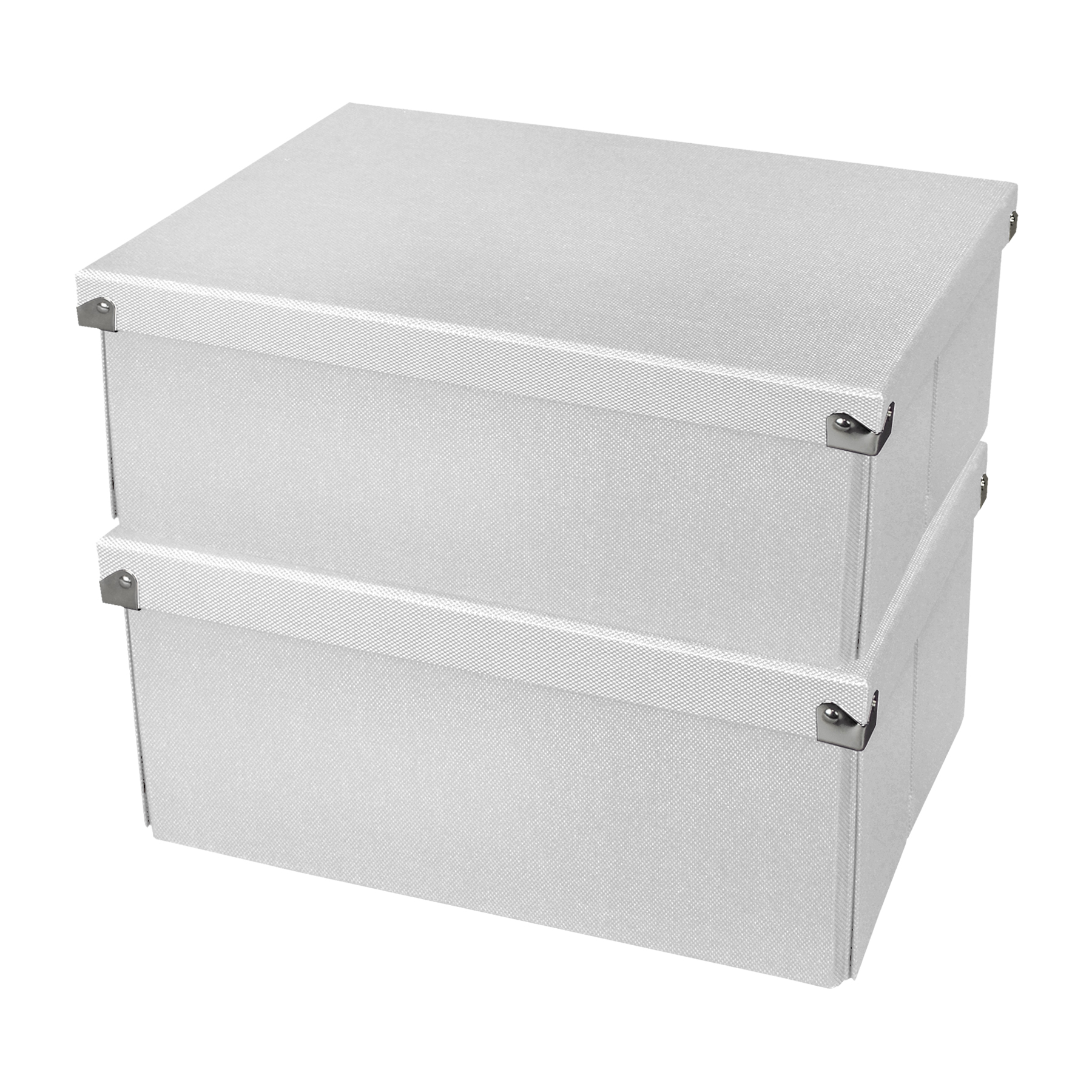 Pop n' Store Medium Document Box 2-Pack, White, Stacked
