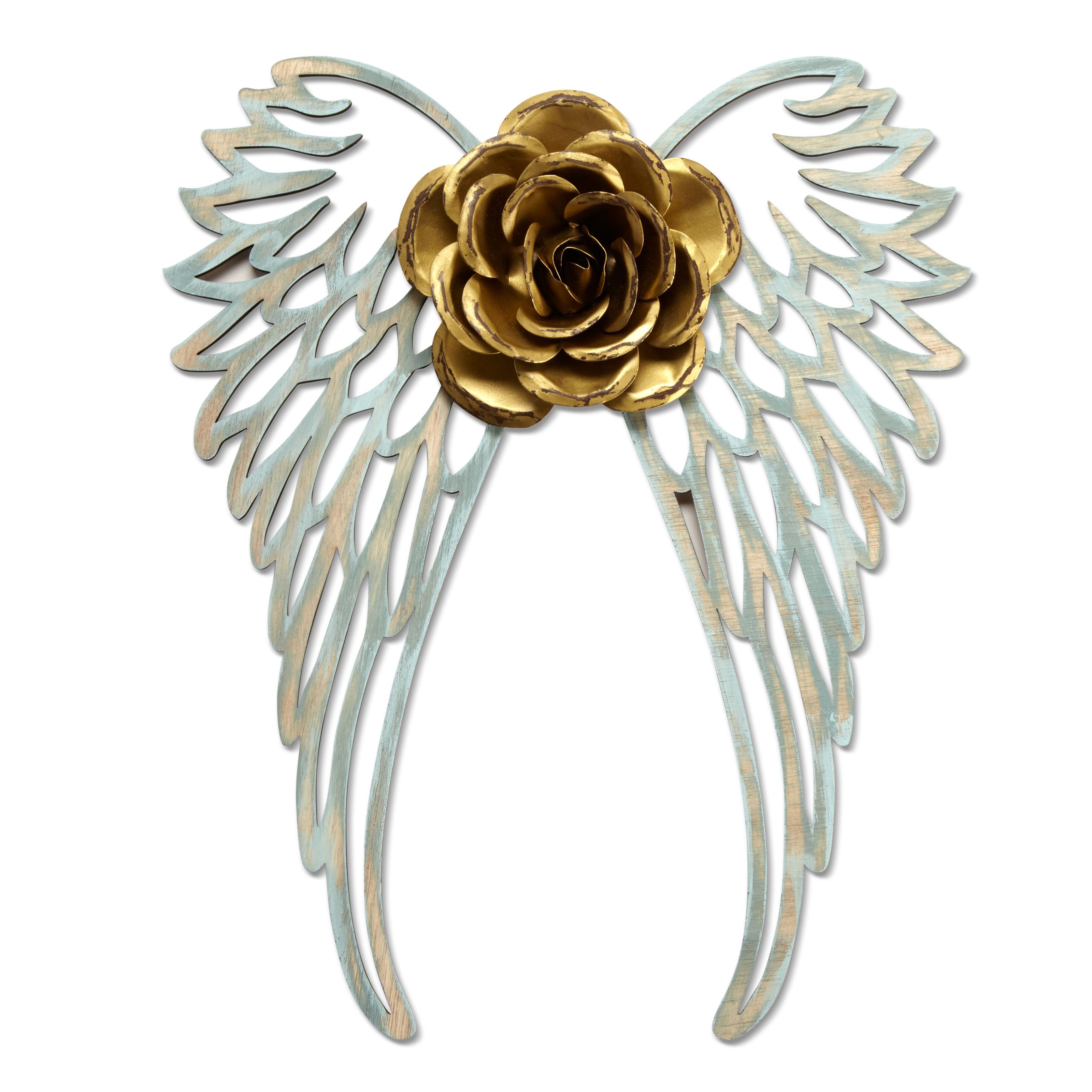 Rose Embellished Angel Wings