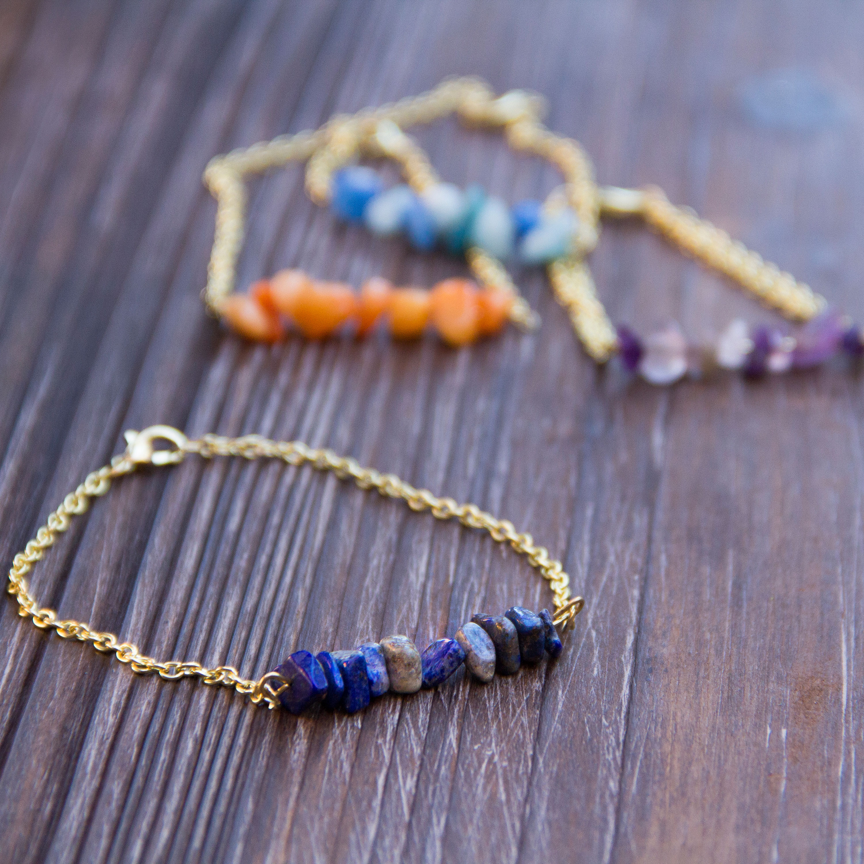 DIY Stone Chip Bead Bracelet