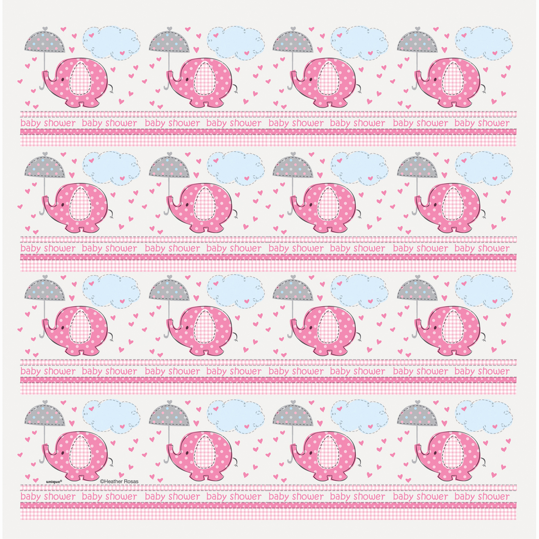 Pink Elephant Baby Shower Gift Wrapping Roll Girl Baby Shower Supplies