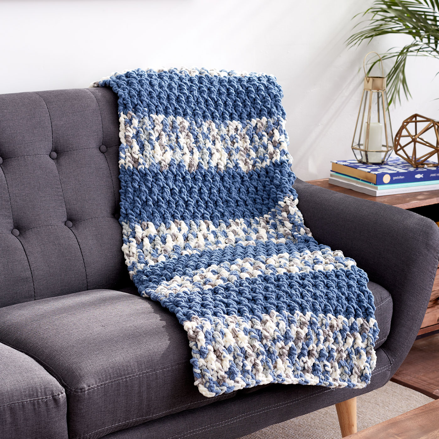 Bernat  Blanket  Lush Stripes Crochet Blanket