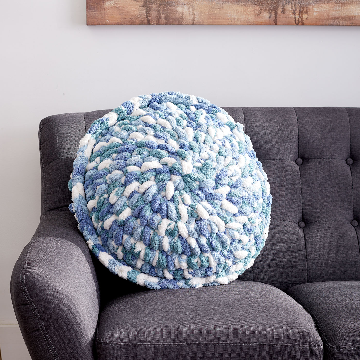 Bernat® Blanket™ Big™ Round and Round Crochet Pillow