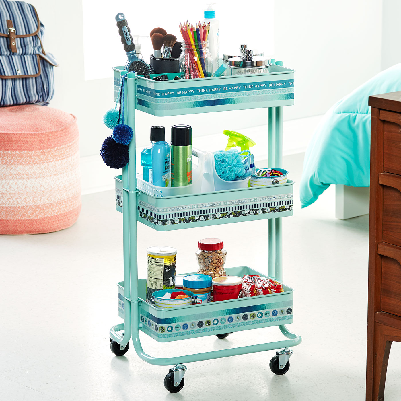 Dorm Room 3Tier Rolling Cart