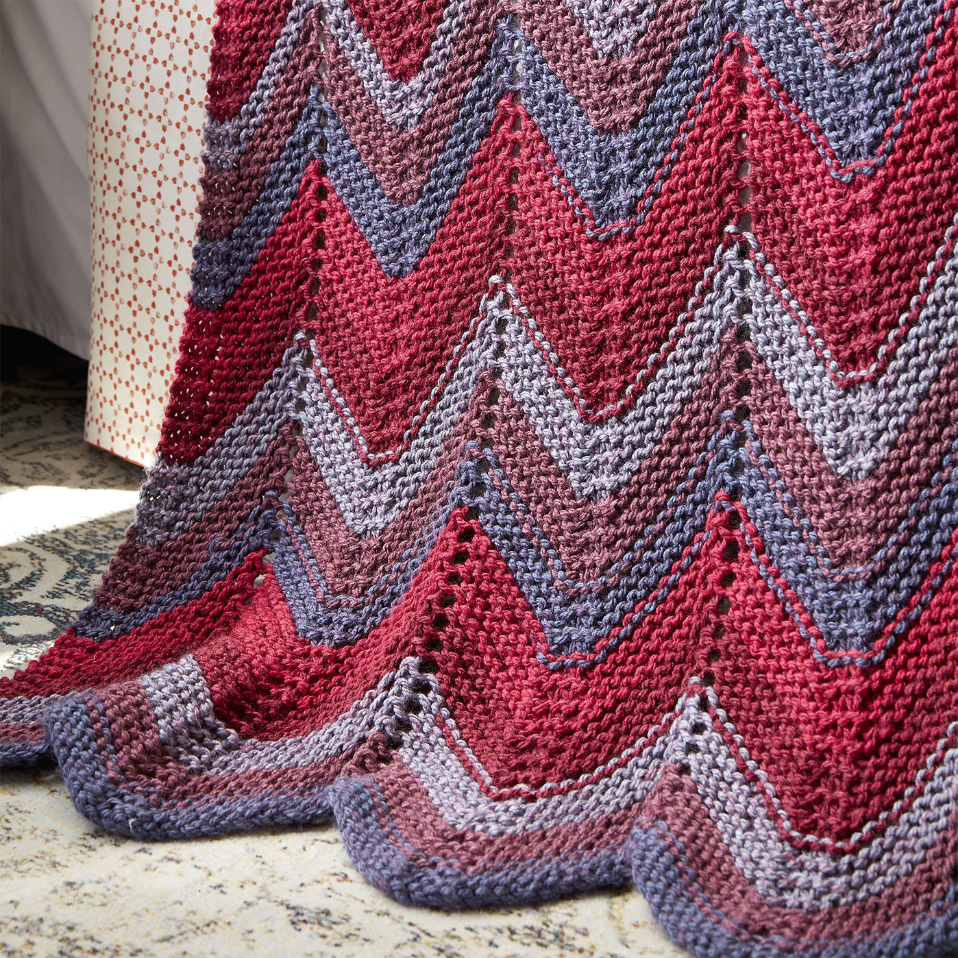 Caron® Tea Cakes™ Zig Zag Knit Afghan