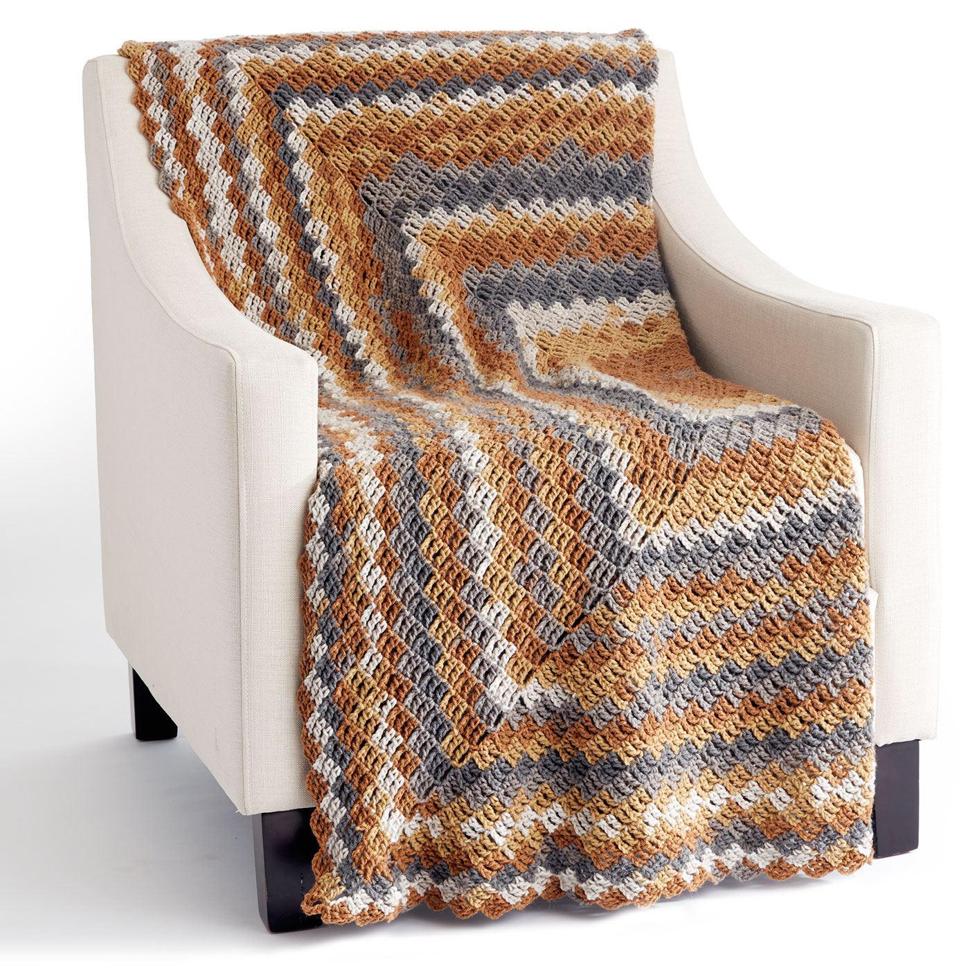 Caron® Big Cakes™ Stacking Blocks Crochet Blanket in Tiramisu