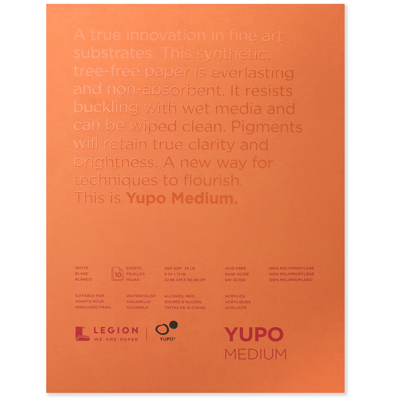 Legion Paper, Yupo White Watercolor Pad,  9" x 12"