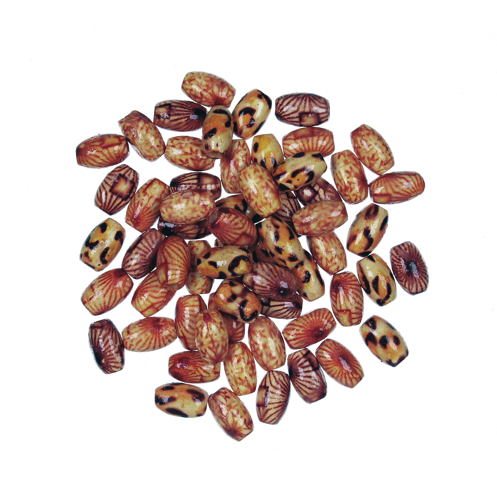 Darice Value Pack Printed Wood Oval Beads