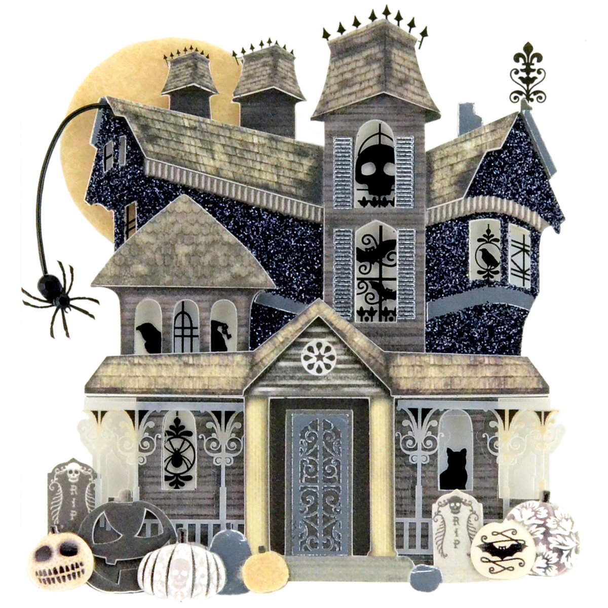 Jolee's Boutique® Stickers, Black and White Haunted House