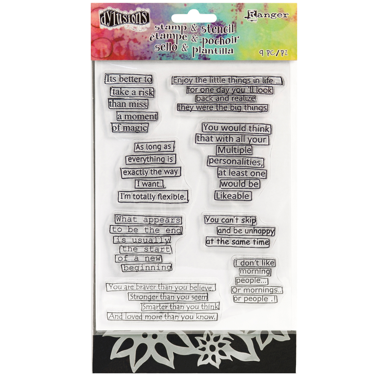 Dylusions Stamp & Stencil Set Quote Medley 1 fit=inside 1024 1024