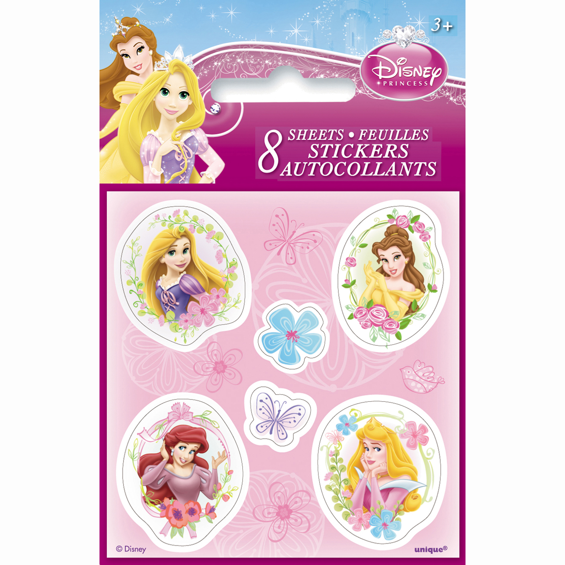 Mini Disney Princess Sticker Sheets, 8ct