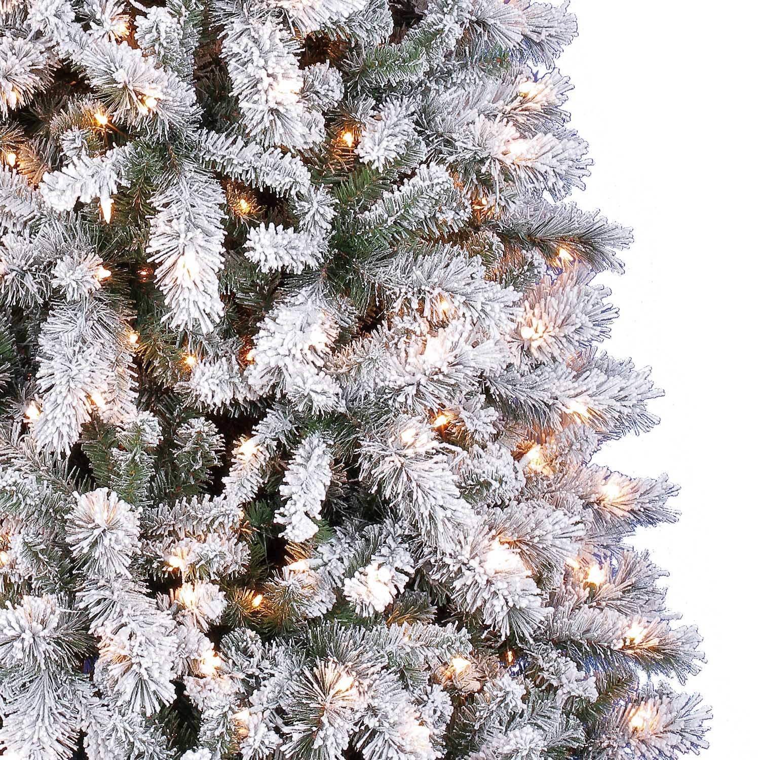 7.5 Ft. Pre-Lit White Full Flocked Vermont Pine Artificial Christmas Tree, Clear Lights by Ashland™