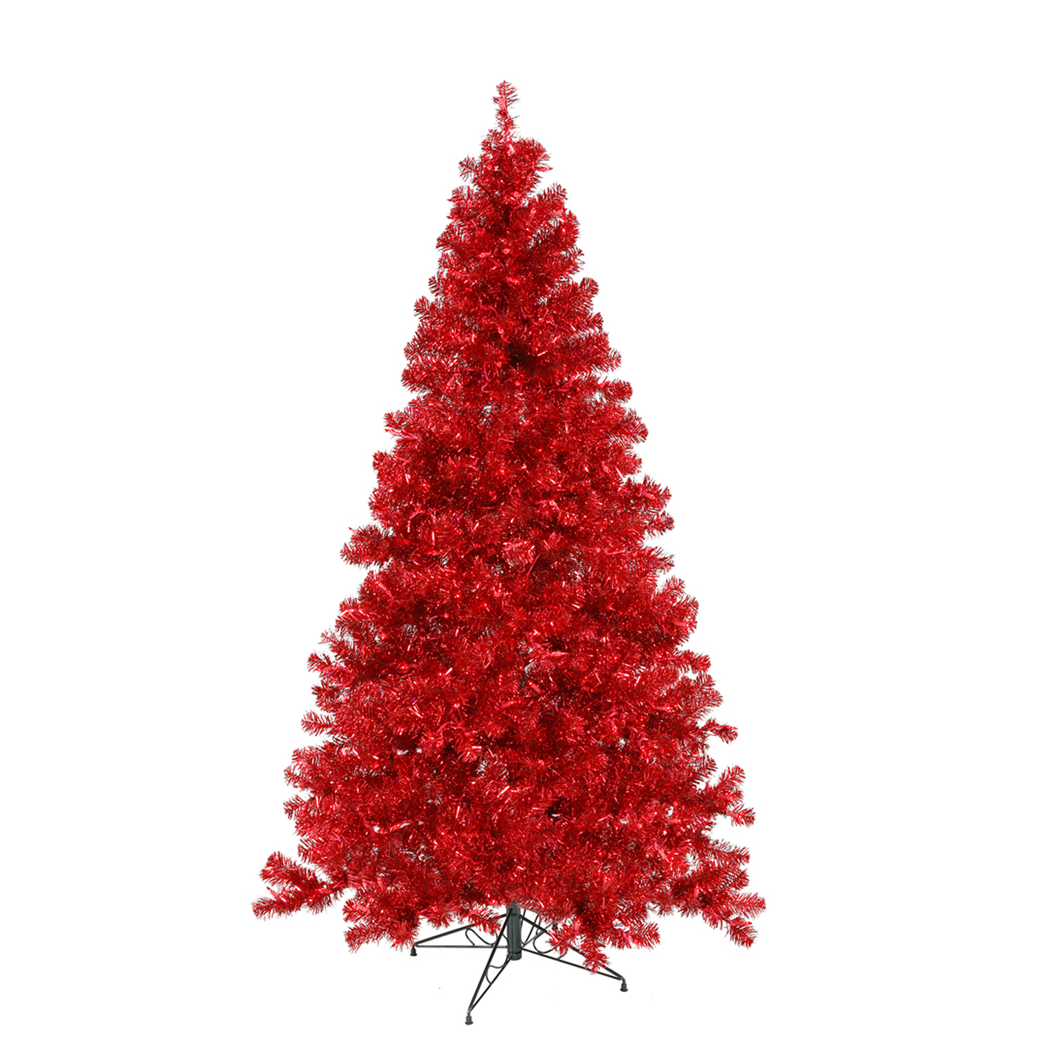 6 Ft. Pre-Lit Sparkling Red Artificial Christmas Tree, Red Lights