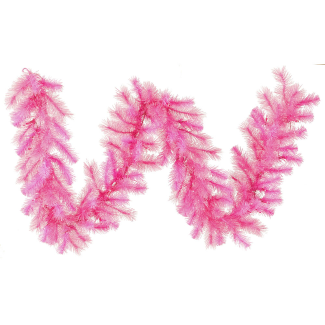 9' Pre-Lit Pink Cashmere Artificial Christmas Garland, Clear Lights