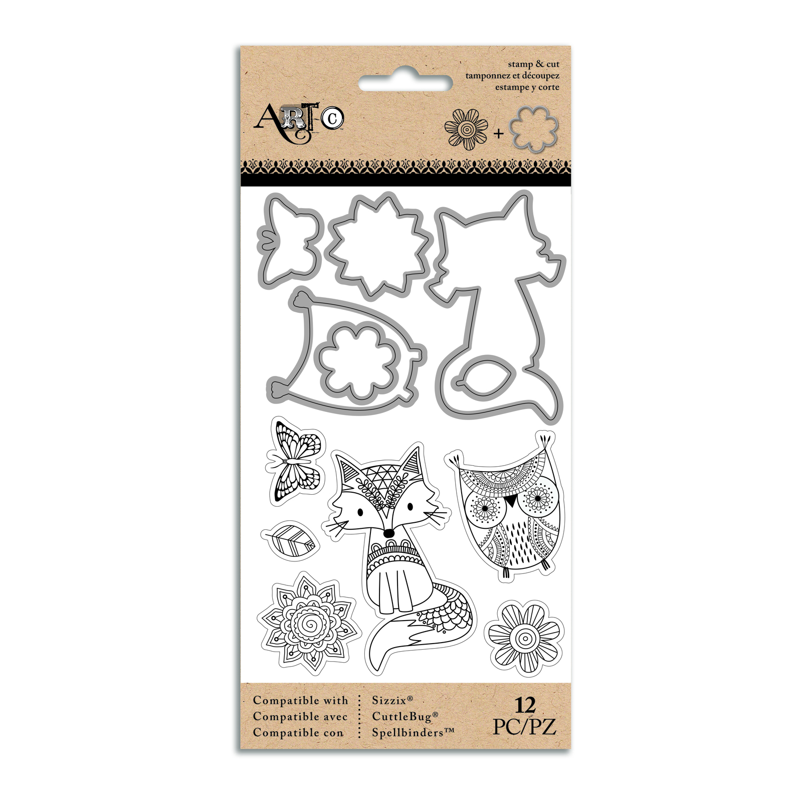 Find the Momenta® Art-C™ Stamp & Die Cut Set, Doodle Dream Fox at Michaels