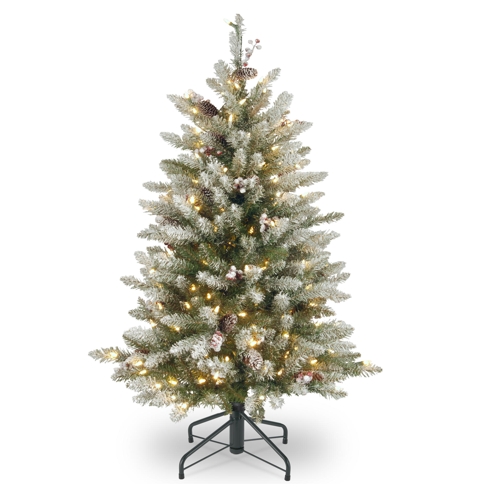 Get the 4.5 ft. Pre-Lit Flocked Dunhill® Fir Full Artificial Christmas Tree, Clear Lights at ...