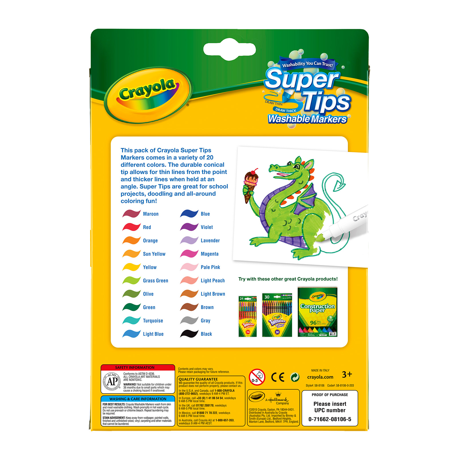 Download Crayola® Super Tips Washable Markers 20 Count