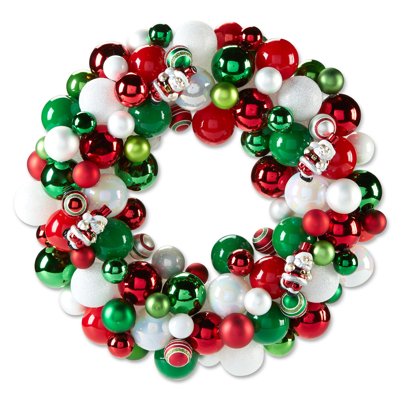 Red and Green Merry Mini Ball Ornament Wreath