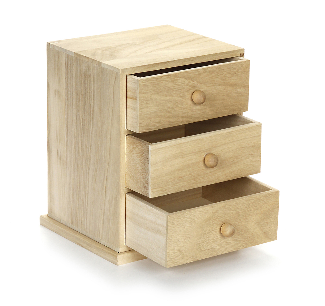 Small Three Drawer Wooden Cabinet